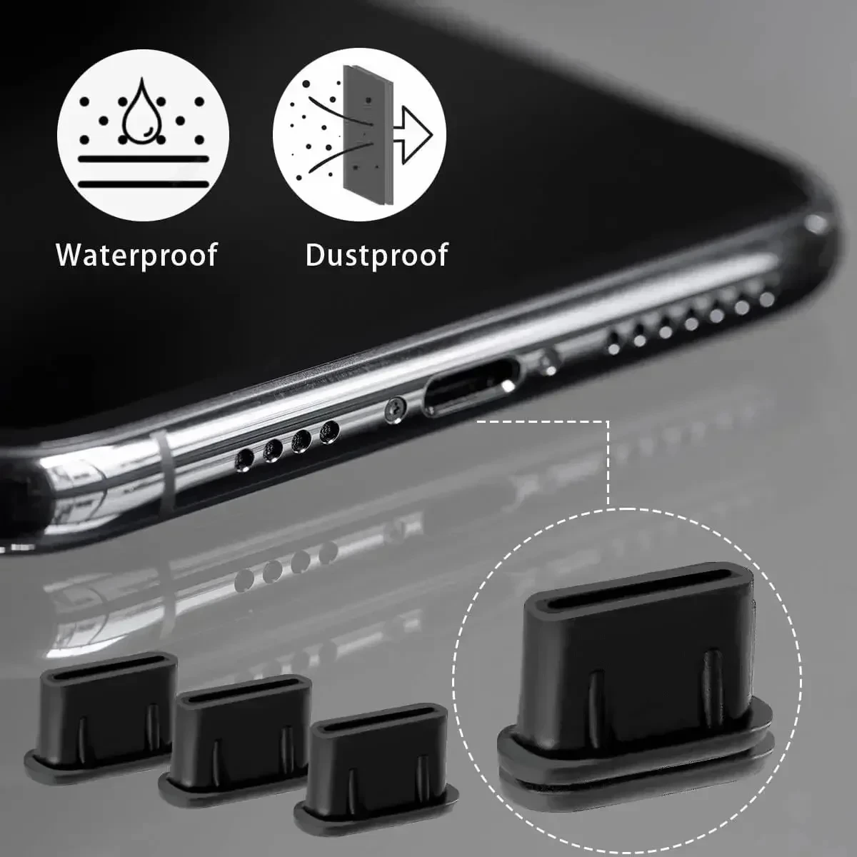 รูปสินค้า ซิลิโคนกันฝุ่น Type-C 30 ชิ้น ปกป้องพอร์ตชาร์จ