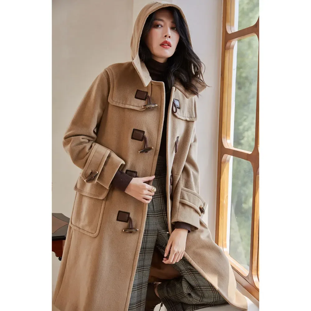 

LUE 2022 FW SOLID JAPAN STYLE CASUAL SINGLE BREASTED CASHMERE WOMENS LONG COATS