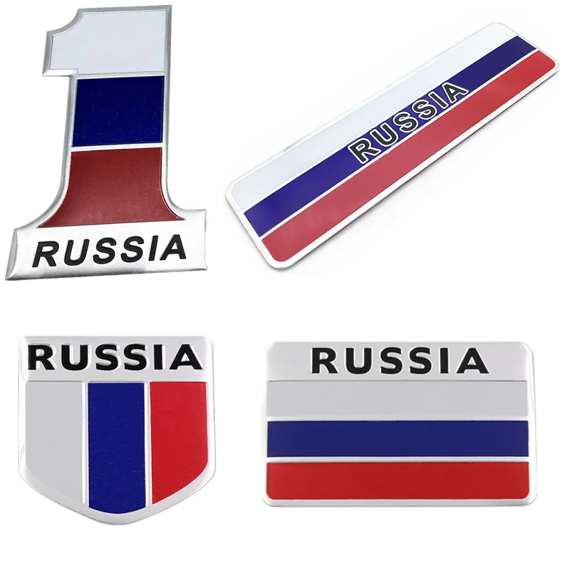 

3D Aluminum Russia National Flag Badge Emblem Car Sticker Motorcycle Decal For VW Audi Honda Skoda Ford BMW Opel Toyota