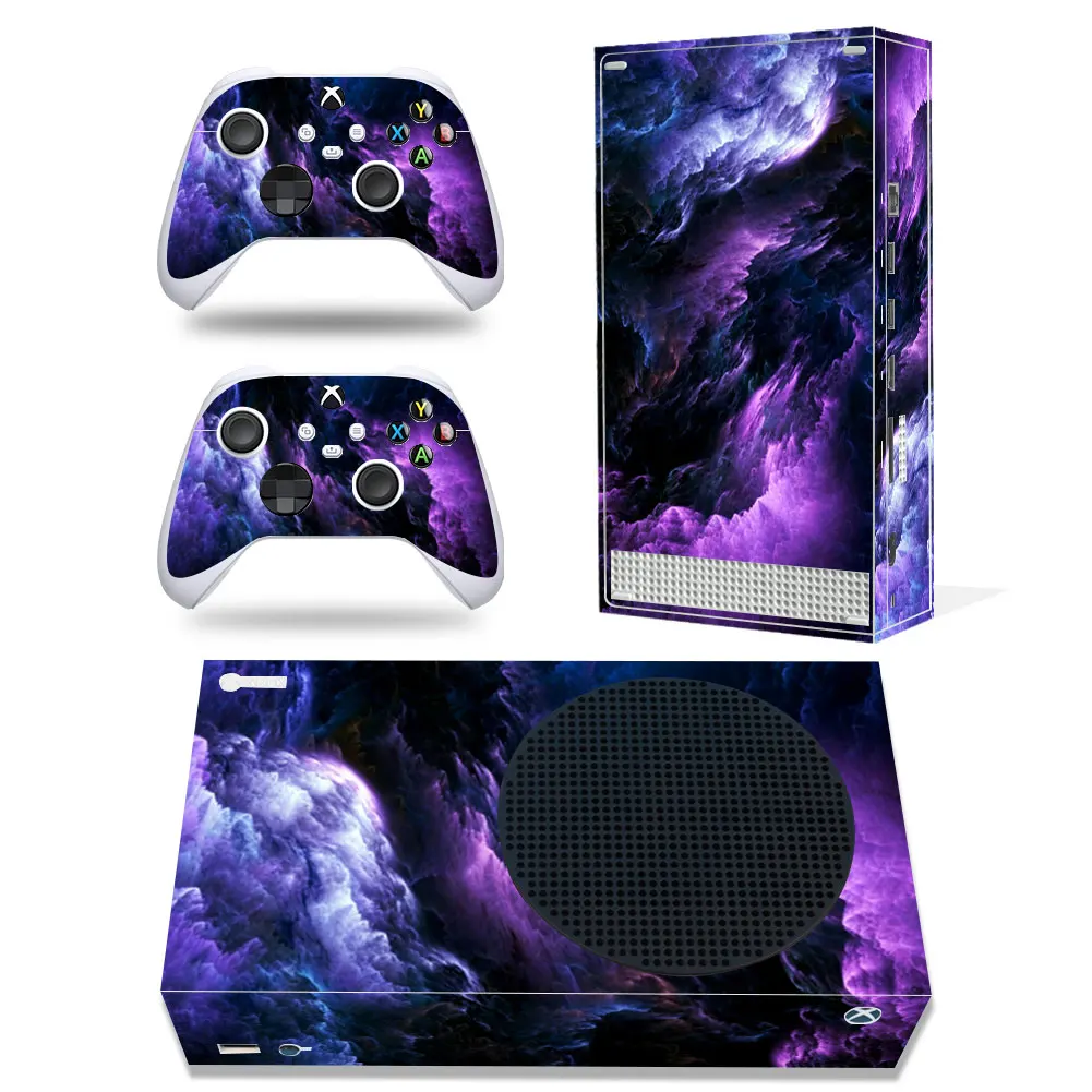 스킨 스티커 파도 디자인 탈착식 커버 PVC 비닐 Xbox 시리즈 S 콘솔 및 컨트롤러 2개와 호환 가능
