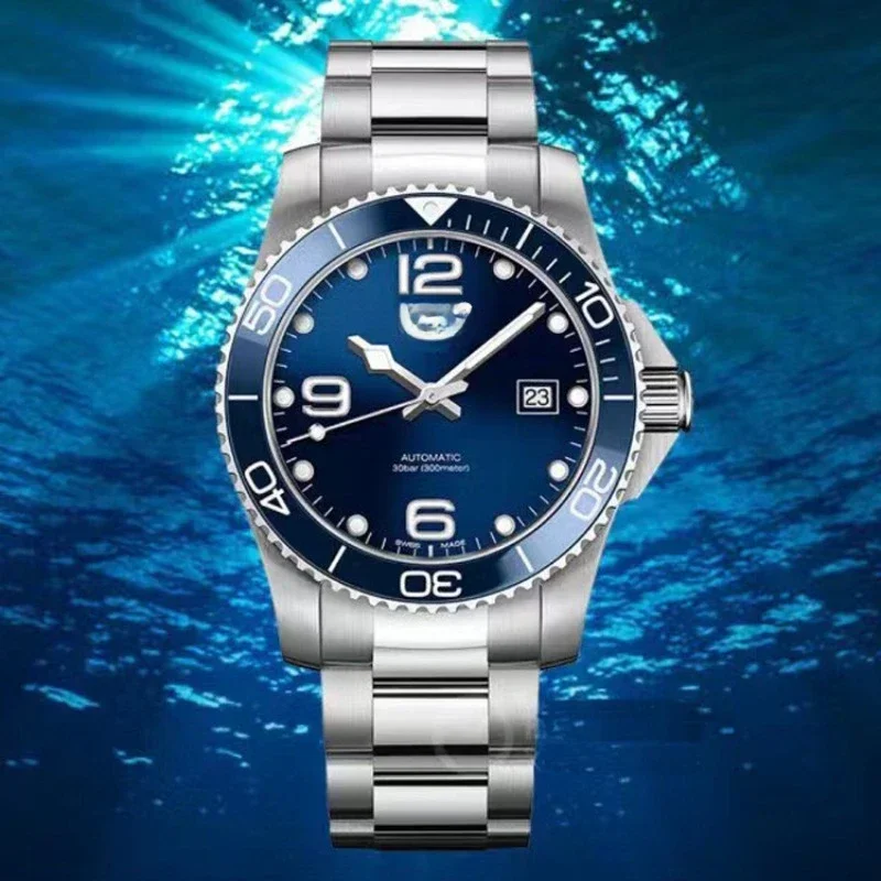 

Sapphire Glass Men Hydroconquest Watch Mechanical Wristwatch Automatic Ceramic Bezel 30Bar 41mm Waterproof Clock Japan Movement