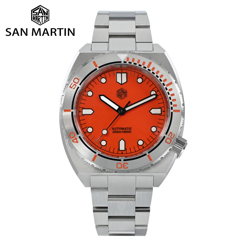 San Martin Luxury 40Mm Fashion Diving Watch For Men Bezel Sports Automatic Mechanical Stainless Steel 20Bar Waterproof Sn0067