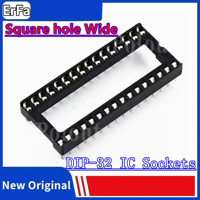 

5pcs DIP-32 Round Hole Square hole 32 Pins Wide 2.54MM DIP IC Sockets Adaptor Solder Type IC Connector