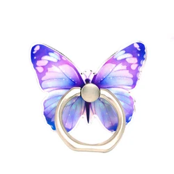 Luxury Universal Butterfly Phone Ring Holder - Elegant Adhesive Grip (Purple)