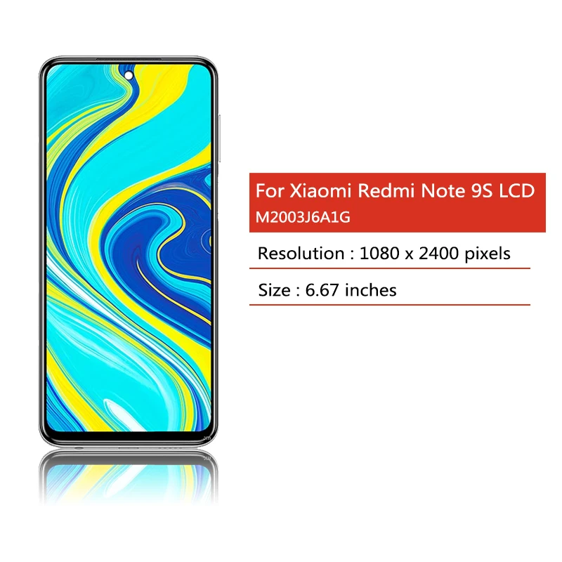 M2003J6A1G M2003J6B2G kijelző Eltakar Kicserélés számára xiaomi redme Bejegyzés 9S /note 9 Menő kijelző érintse Hamis színben tüntet fel digitalizáló Ácsolás