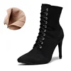 Winter Closed Toe Latin Dance Sandals For Woman Soft Sole Ballroom Latino Dance Boots For Girls High Heel Bachata Salsa Shoes 1