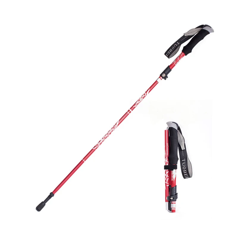 

5-Section Fold Trekking Pole Portable Outdoor Walking Hiking Stick Telescopic Club For Nordic Elderly Camping Walking Poles