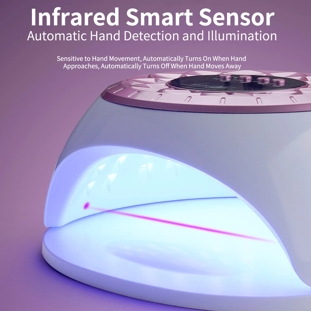 268W Uv Led Nail Drying Lamp Professional Uv Nail Art Dryer Light for Gel Nails 57 Beads Fast Curing Gel Polish Lamp