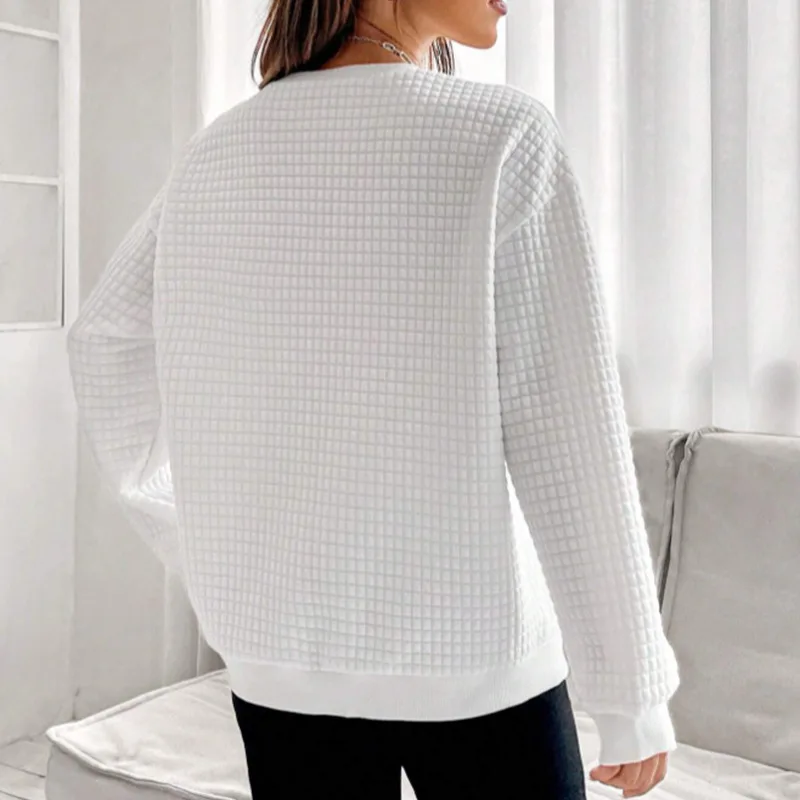 New Drop Shoulder Loose Sweatshirt Women Fashion Casual Streetwear Harajuku Sweatshirts Solid Tops  Femme Couple Clothes