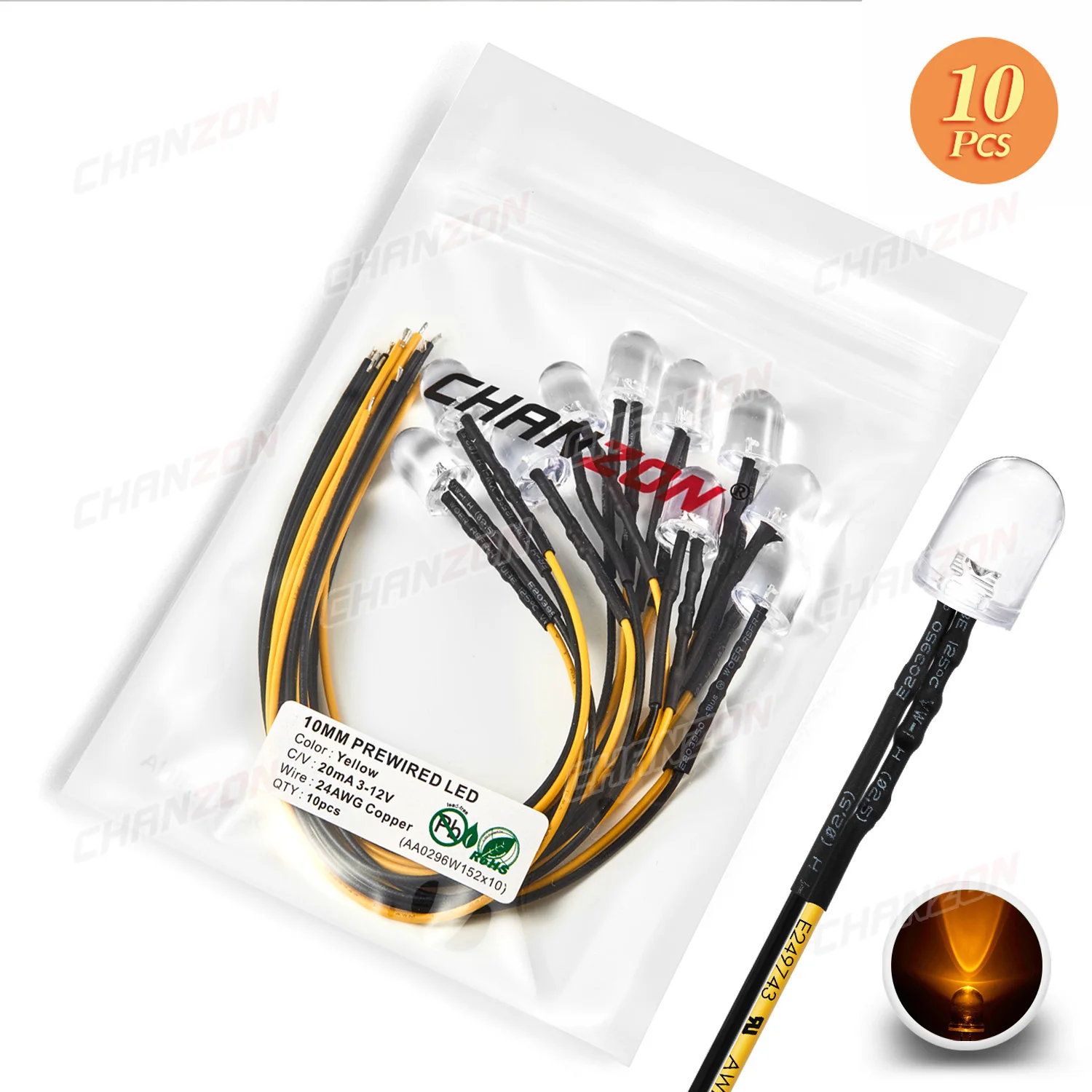 Is 10 X Spia LED 24V Cielo Stellato Quadri Elettrici Camion