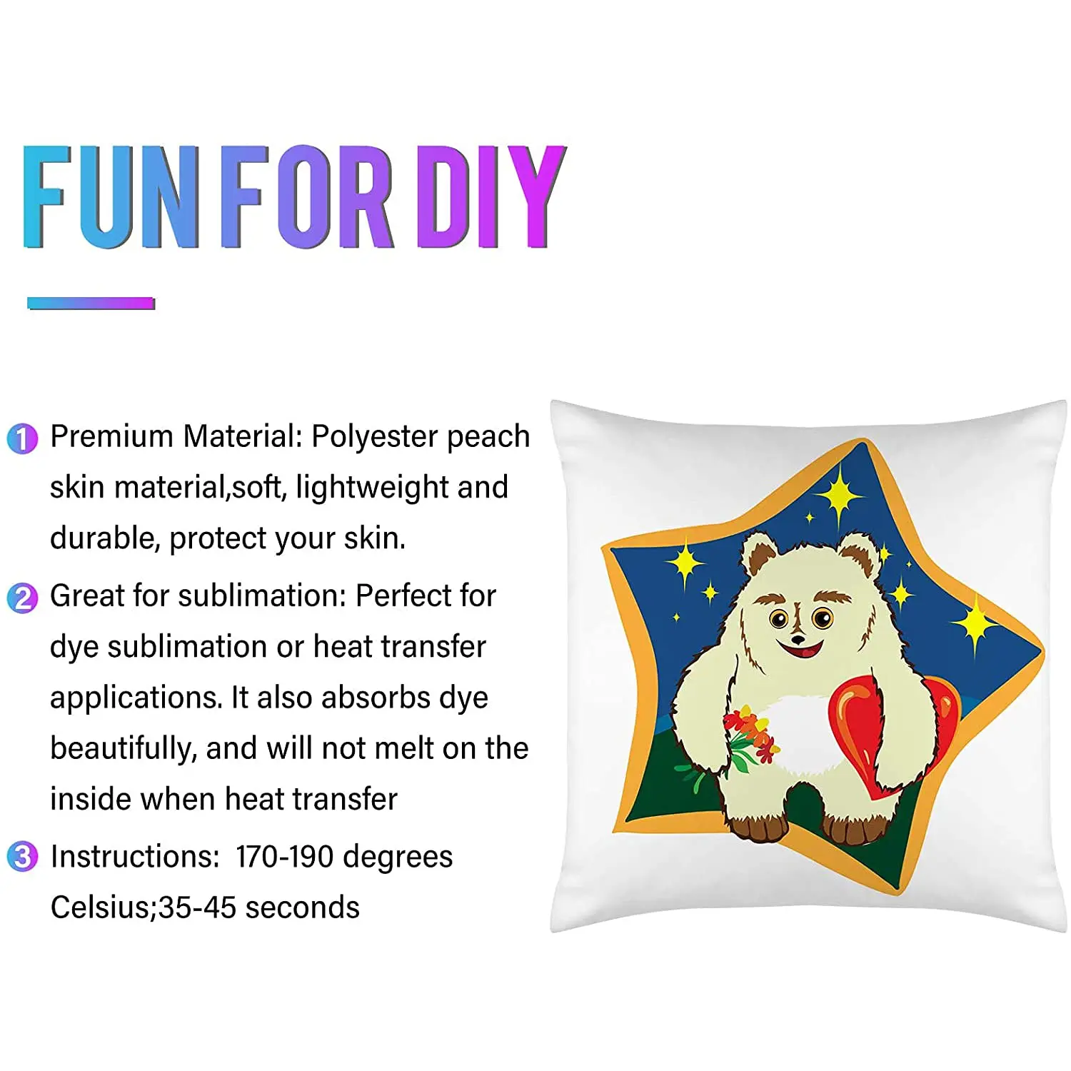 5Pcs Sublimation Pillow Cases White Blank Pillow Covers With Invisible Zippers Polyester Peach Skin Pillow Covers Sofa Decor