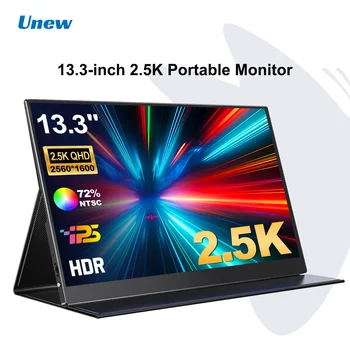 Unew Portable Monitor 13.3 inch 2560*1600 2.5K Gaming Display Screen HDMI Type-C for PS Xbox Switch Laptop Phone Tablet US Stock