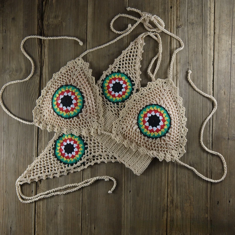 Hot Selling European and American Sexy Bikini Handwoven Split Beach Swimwear Women's Set