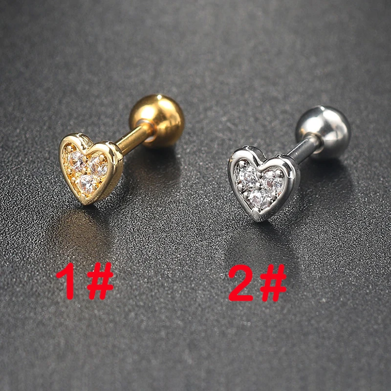 1pcヘリックスピアス軟骨ピアス女性トレンドシルバー色ジルコン