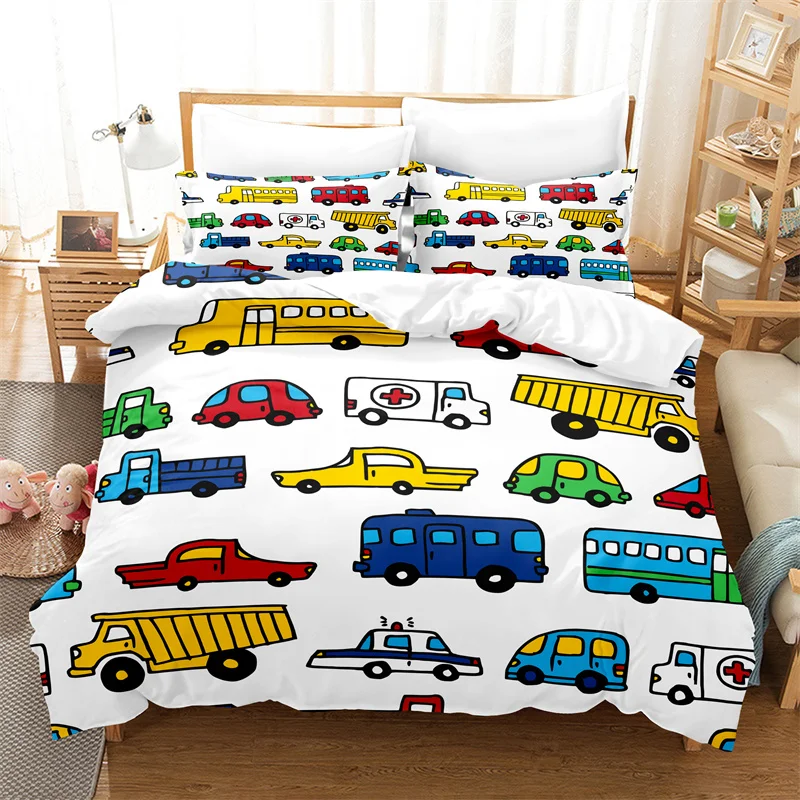 

Cartoon Car Bedding Set Duvet Cover Set 3d Bedding Digital Printing Bed Linen Queen Size Bedding Set Fashion Design