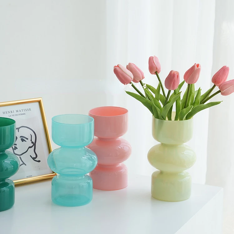 Glass Vase Nordic Home Decoration Room Decor Flower Vase Flower Pot Home Decor Vase Decoration Desktop Vase 2