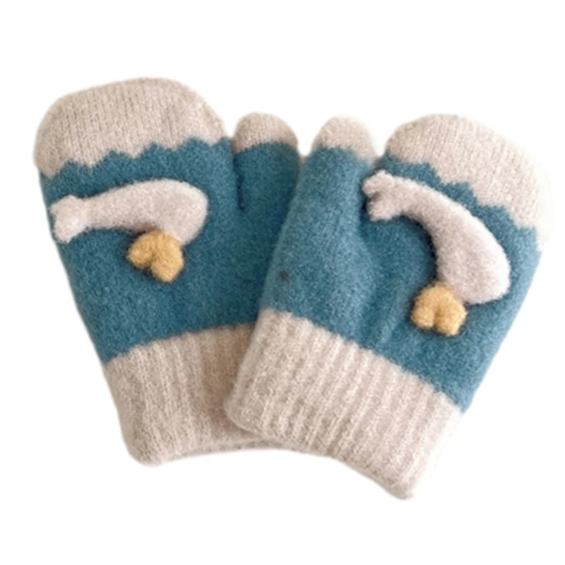 

Plush Gloves Mitts Thicken Mitten for Kids Little Whale Fish Charm Thick Plush