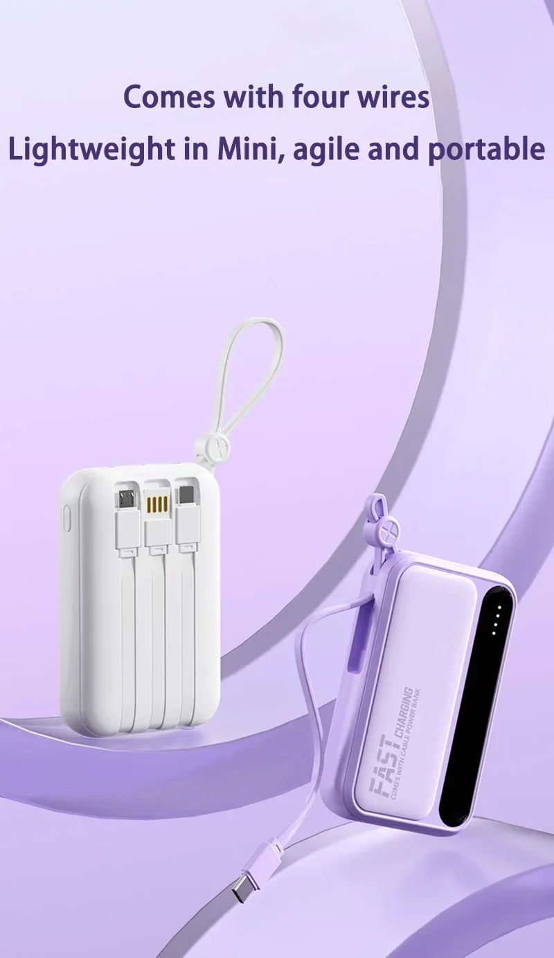 20000mah Portable Power Bank With Fast Charging 4-wire Charger_voghion.com