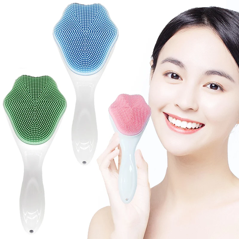 

Silicone Facial Cleansing Brush Facial Scrubber Manual Exfoliating Facial Brush Face Cleanser Face Exfoliator Fine Bristles