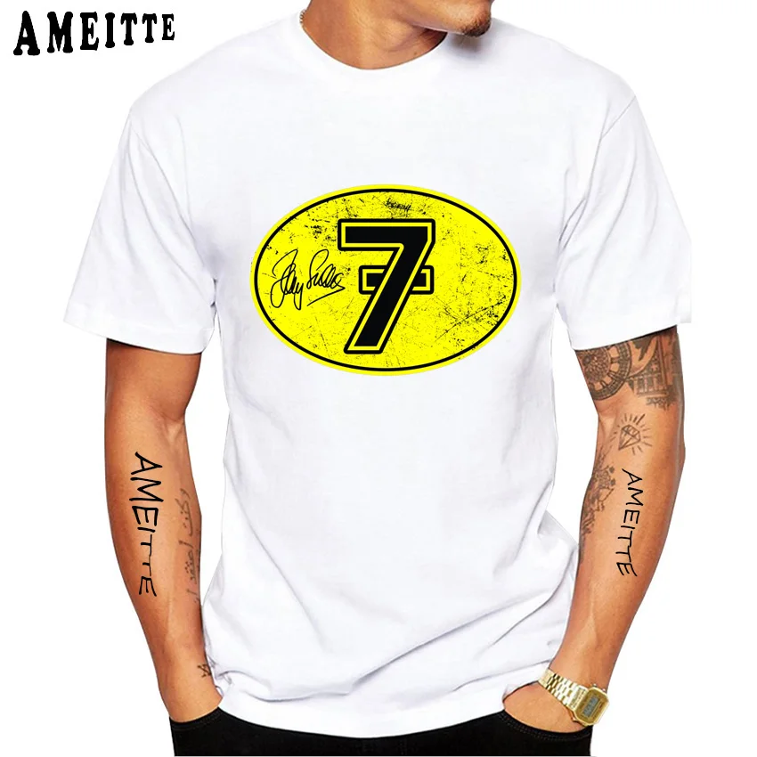 Legend Barry Sheene 7 Moto Gp Racing T-Shirt Uomo Manica Corta Boy Adventure Sport Casual Bianco Top Moto Rider Tees