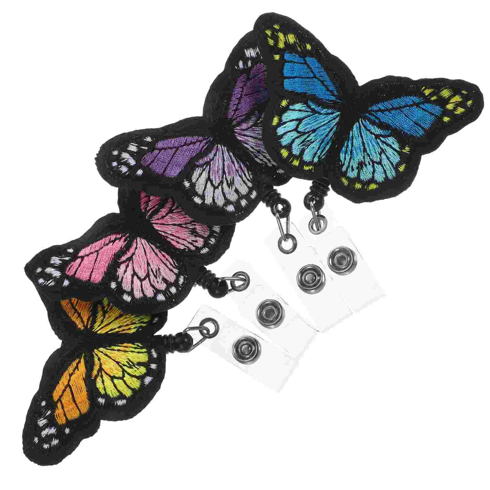 

Cabilock Butterfly Badge Clips Cute Badge Reel Retractable Id Cards Badge Holder