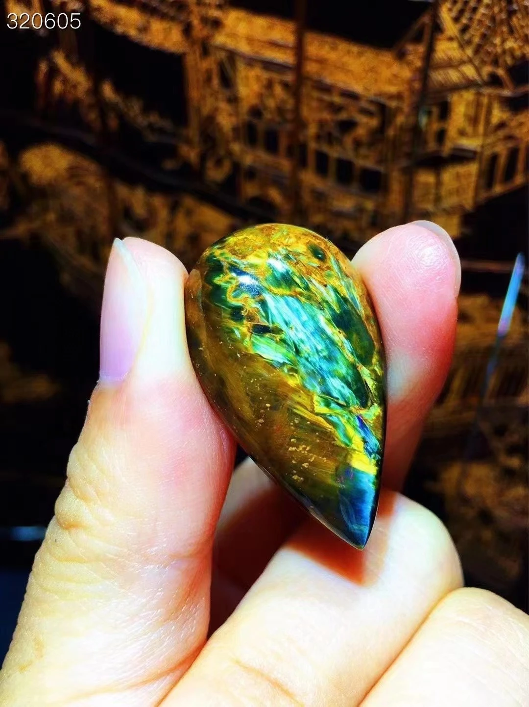 

Natural Blue Yellow Pietersite Pendant Chatoyant 30.5x17.7x7.4mm Women Men Fire Namibia Cat Eye Pietersite Jewelry AAAAAA