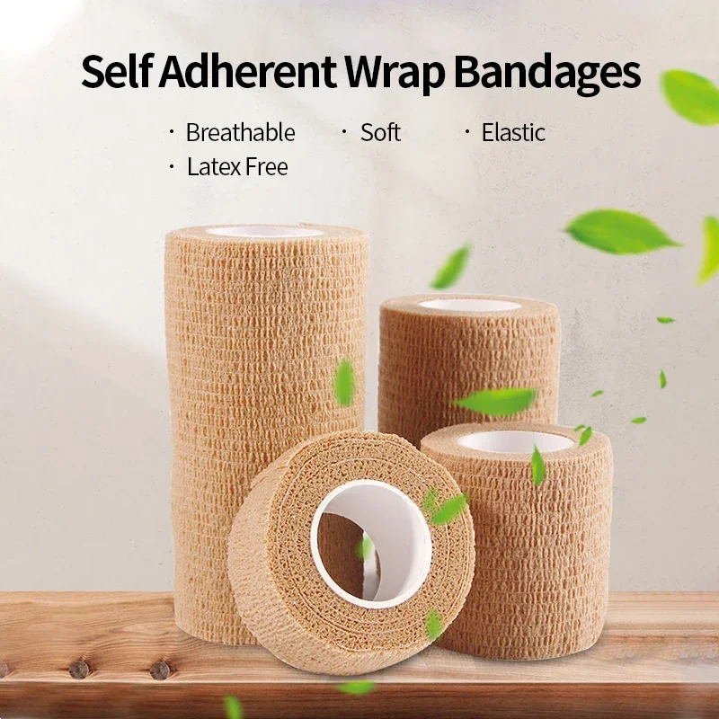 5cm*4.5m Self Adhesiv Disposable Elastic Bandages for Handle Tube Tightening Gauze Tape First Aid Tool Tattoo Accessories 3 Roll