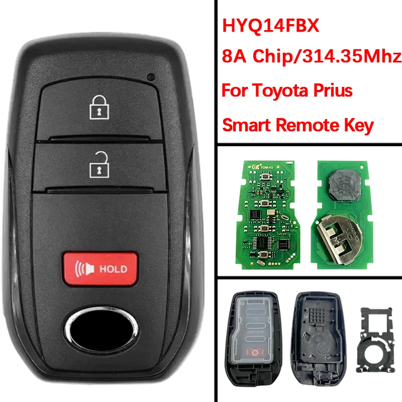 Toyota Prius Smart Key Fob 3 Buttons 2023 HYQ14FBX 8990H-47120 314.35/312.10MHz FSK 1
