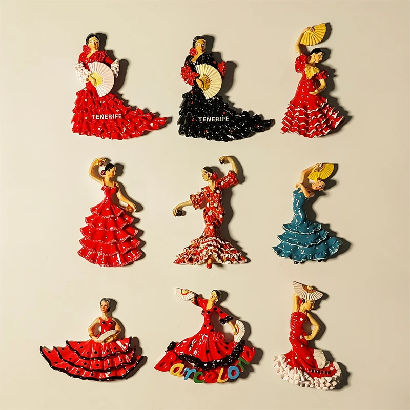 3D Flamenco danser Spanje Koelkast Magneet Reizen Sticker Souvenir Thuis & Keuken Decoratie, Spanje Koelkast Magneet