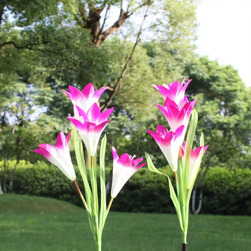

Outdoor Solar Lily Flower Light Waterproof Garden Landscape Lawn Lamp Home Decorative Flower Night Lights Outdoor Solar Lights