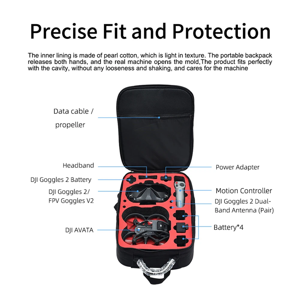 Portable Storage Bag Motion Controller Goggles Battery Drone Organizer Drone Carrying Case