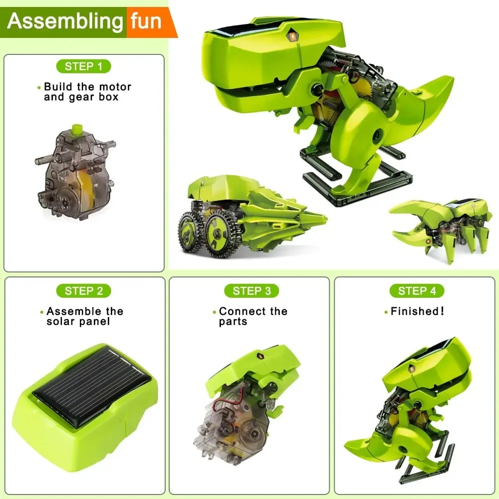 3-in-1 solar robot kit Solar Robot Kit, Robot Dinosaur Toys, STEM Projects for Kids, Building Games Toys for 8 9 10 11 12 Year Boys Girls