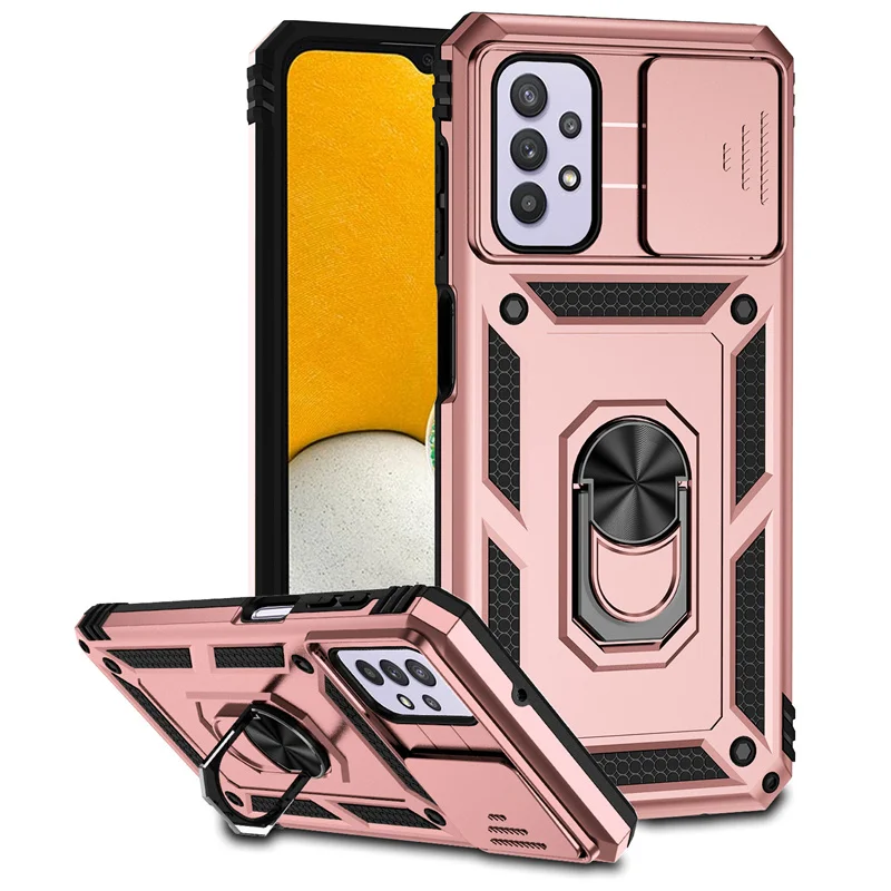 5G Armor Shockproof Case with Slide Lens Cover & Magnetic Car Holder Ring