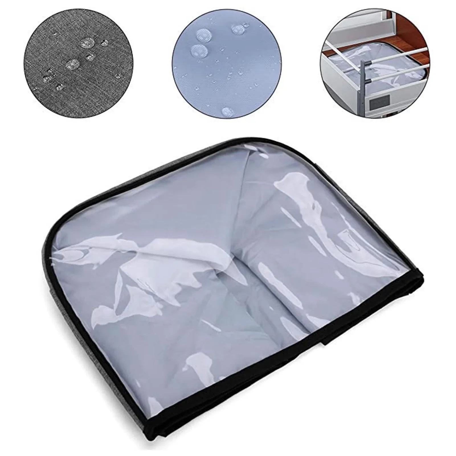 Grill Cover Waterproof Clear Front Panel Dust Storage Pockets Indoor For Ninja Foodi Grill AG300 AG301 AG302 AG400