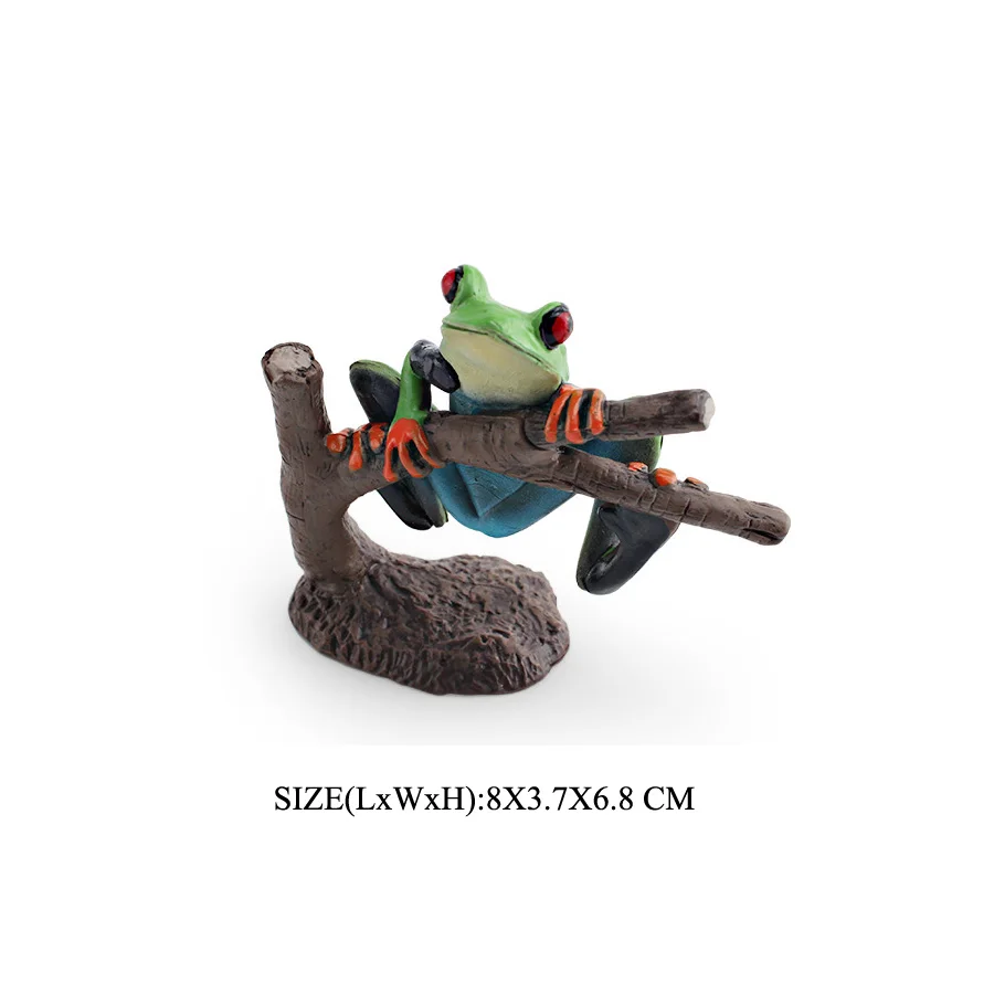 Realistische Kunststoff Regenwald Waldtiere Spielzeug Ochsenfrosch Baumfrosch Pacman Frösche Modellfiguren Garten Blumentopf Pflanzen Dekor – Detail 30
