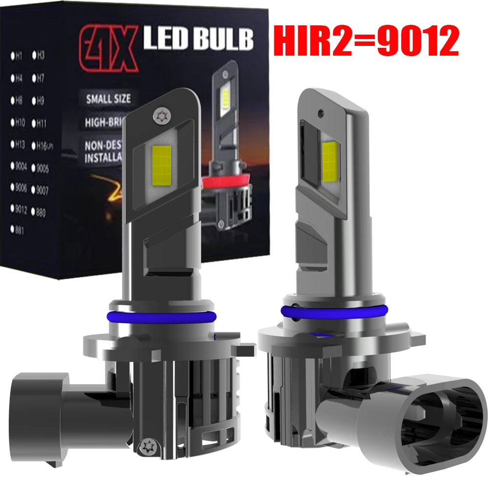 2x HIR2 Led Headlight Canbus 9012 Car Bulb High Power 6000K White Light Moto Turbo Diode Lamp 12v 55w For Toyota RAV4 2012~