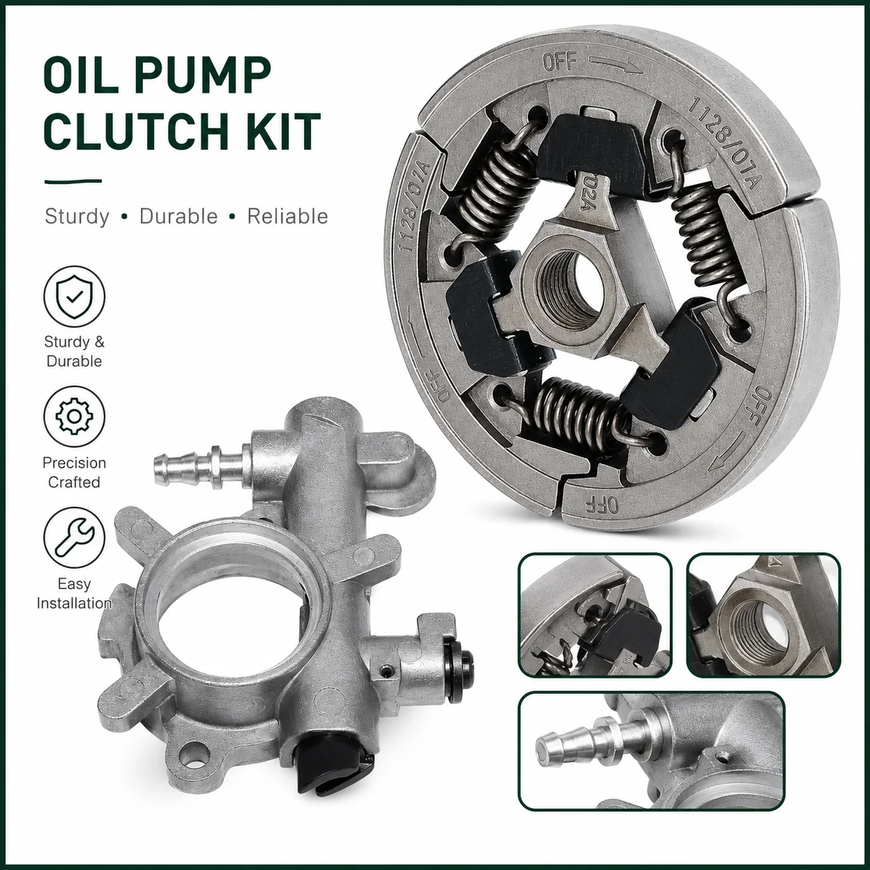 Stihl MS360 MS340 034 036 전기톱 엔진 예비 부품 교체 1125 640 3201 수리 세트용 오일 펌프 클러치 어셈블리 키트