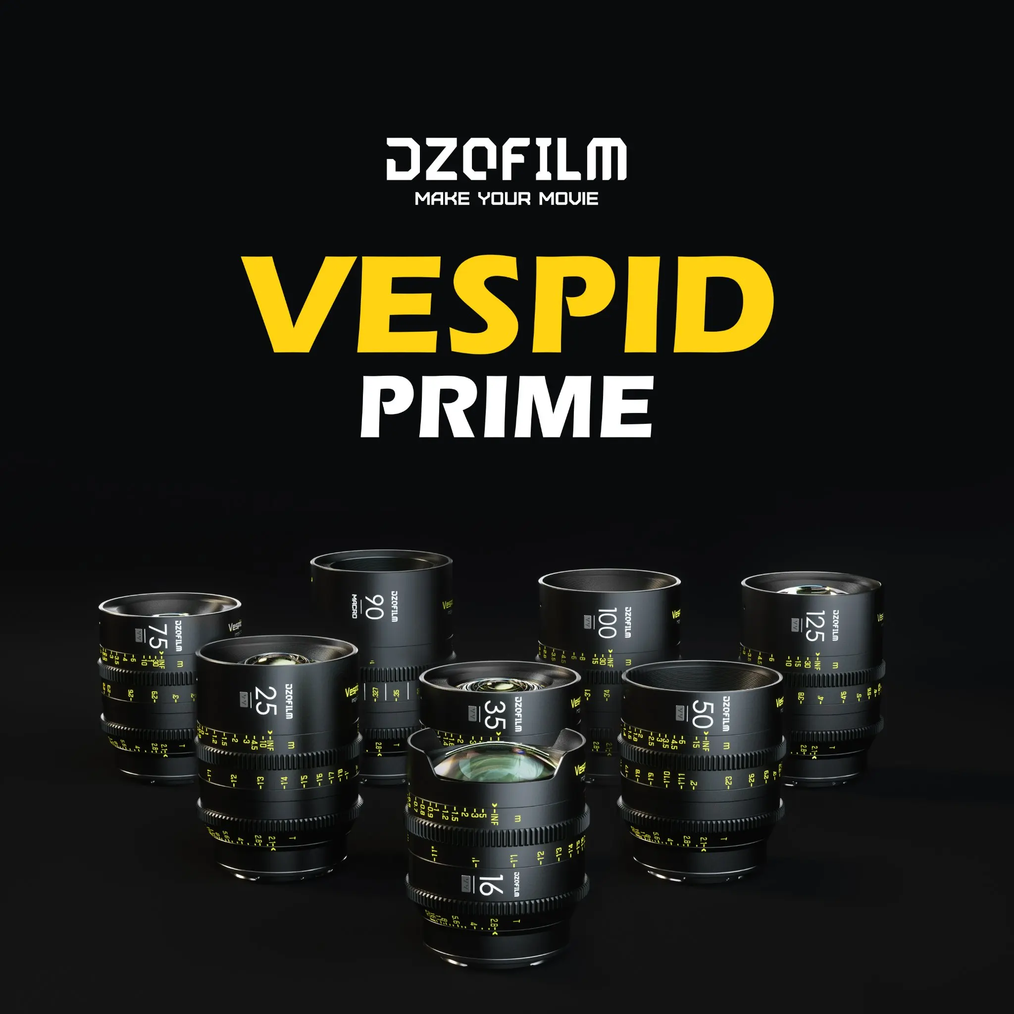 DZOFilm VESPID Prime 16mm T2.8 25mm 35mm 50mm 75mm 100mm 125mmmmmm