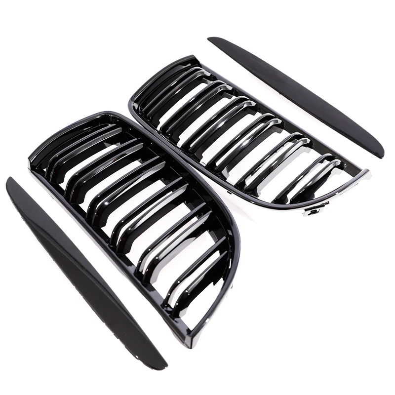 Sleek Carbon Fiber M Color Kidney Front Grill with Chrome Gloss and Matte Black Finish