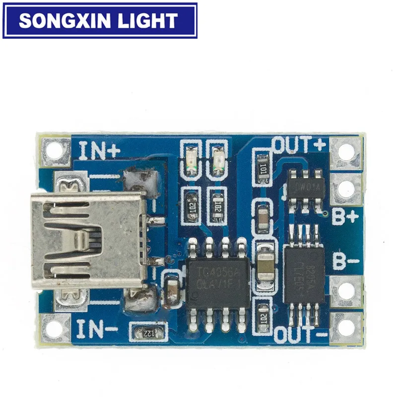 Lithium battery charger TP4056 +Protection Dual Functions 5V 1A Micro USB 18650 Lithium Battery Charging Board Module