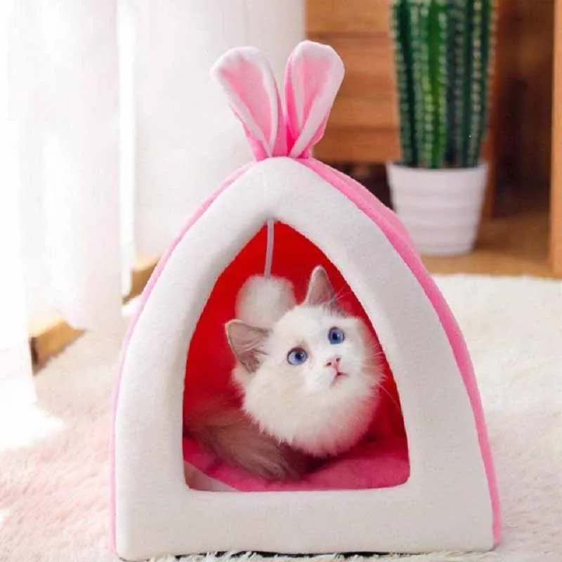 Зимняя теплая кровать для кошек спальные коврики собак домик котят маленьких и