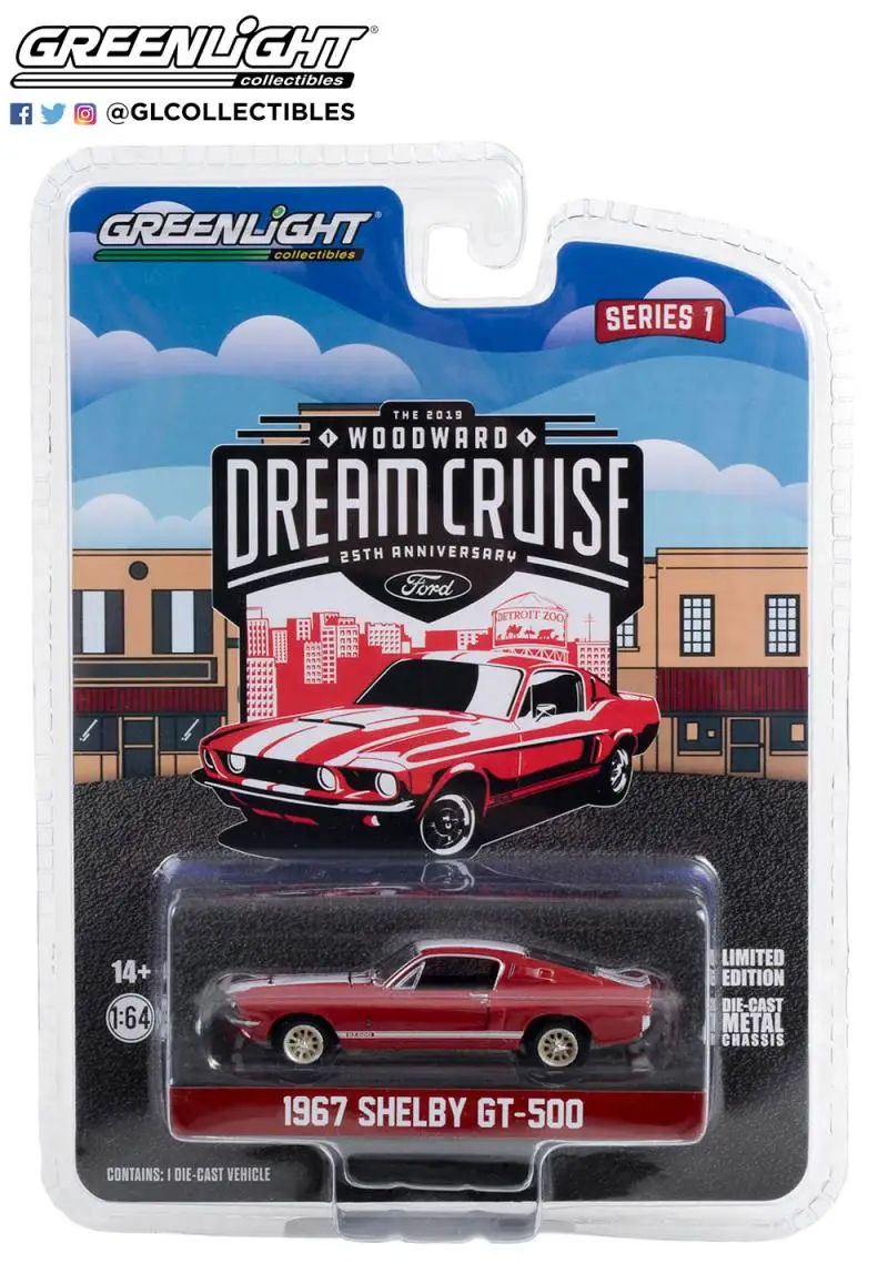 

Greenlight 1:64 1967 Shelby GT500 коллекция литых под давлением моделей украшений на колесиках