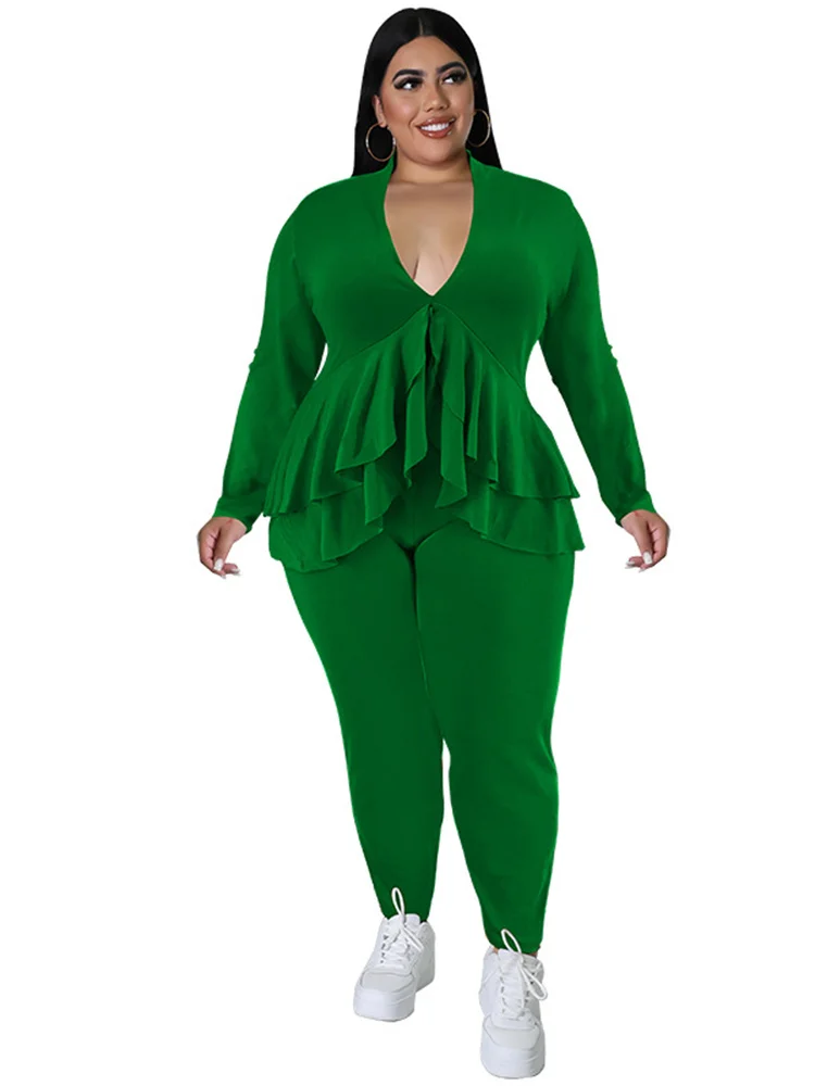 Wmstar plus size duas peças roupas femininas