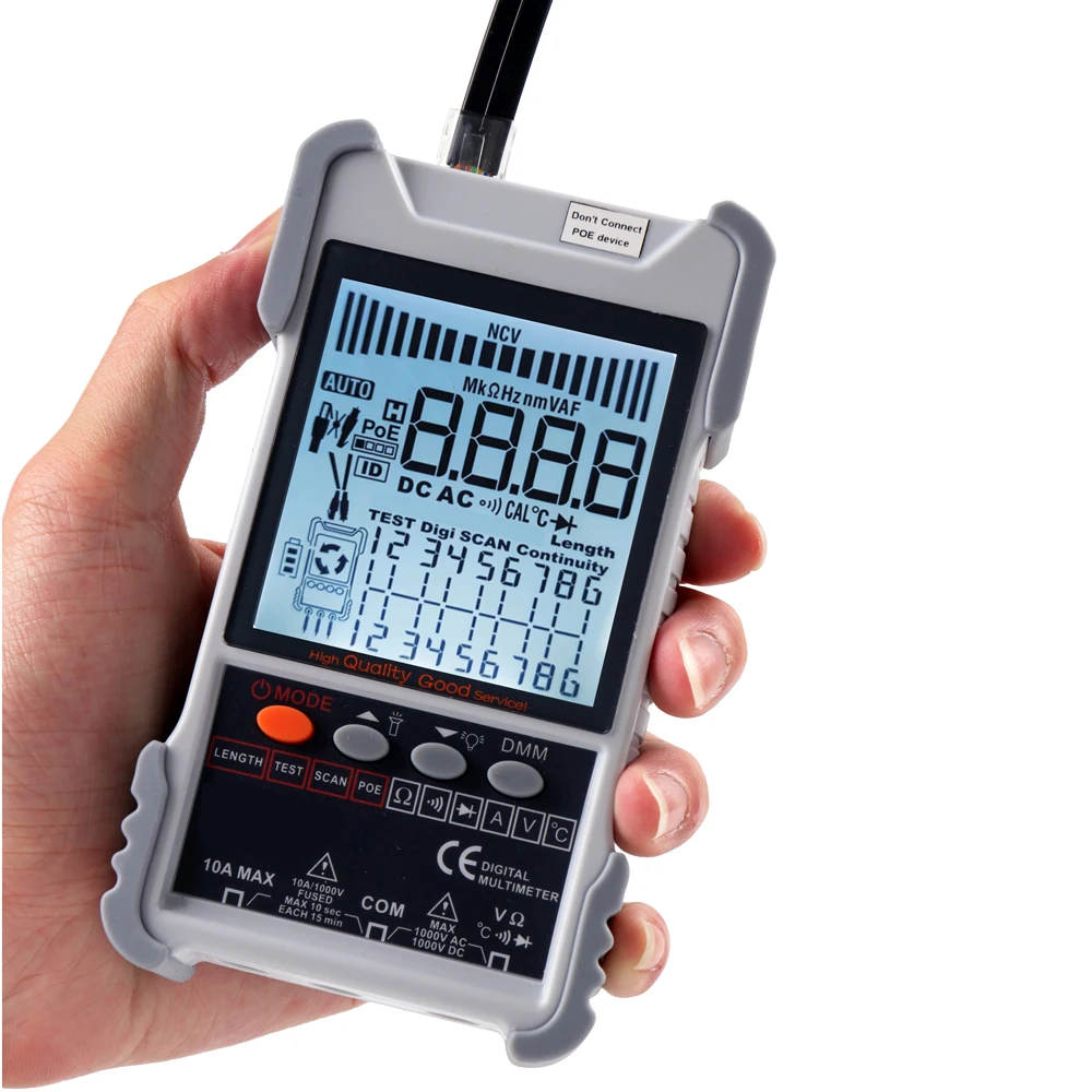 ET616/ET618 Network Cable Tester with LCD Display Analogs Digital