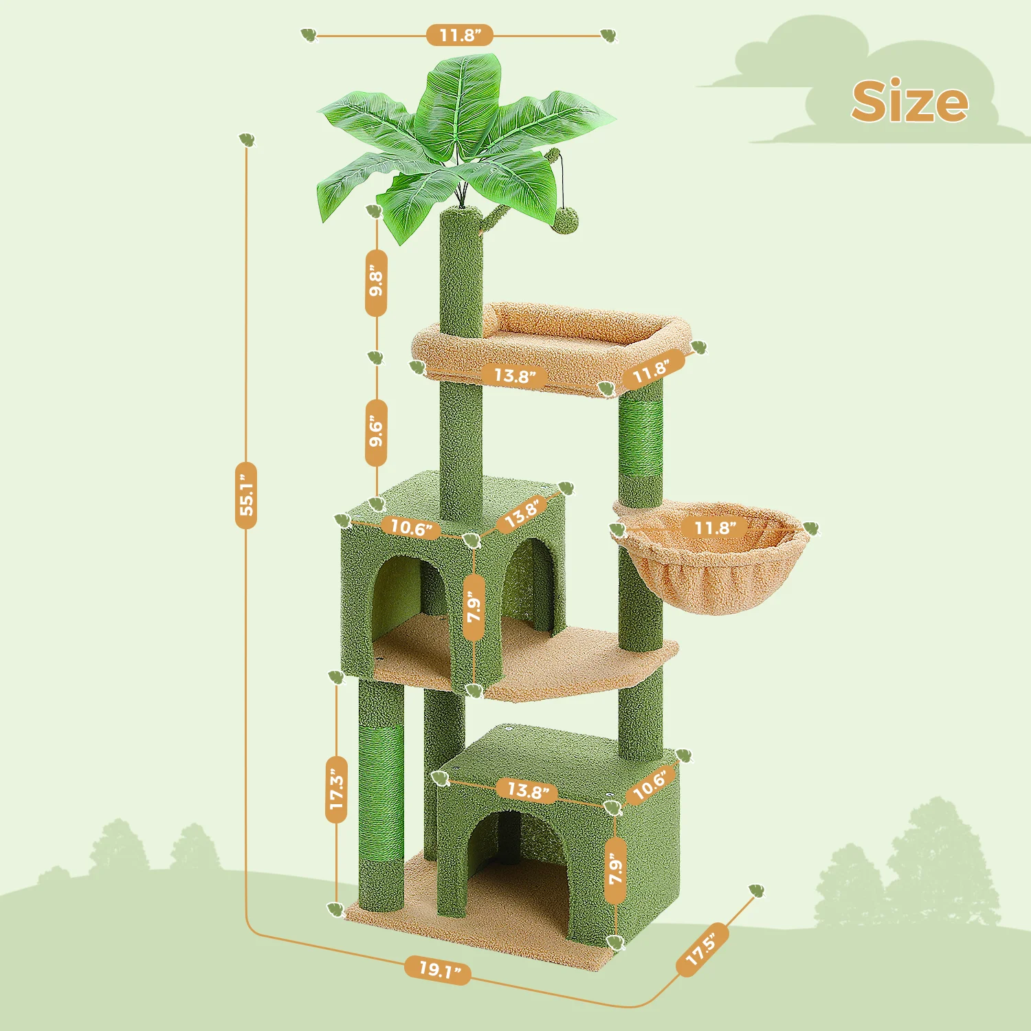 55-Inch Plush Cat Tree Tower 2