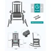 Rocking Chair Set of 2,All Weather Patio Rocking Chairs,Poly Rocking Chair for Adults, Heavy Duty Front Porch Rocker 5