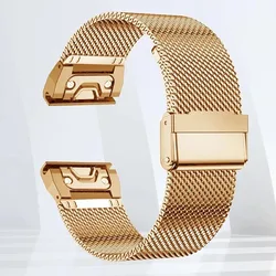 Premium Stainless Steel Watch Band: Elegant Metal Strap Wristband Bracelet for Smartwatches, Adjustable 20/22/26mm Width (Rose Gold)