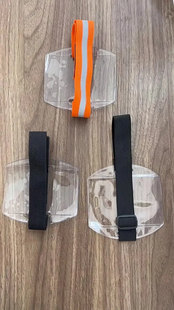 3-Pack Armband ID Badge Holders - Adjustable Elastic Band Card Holders