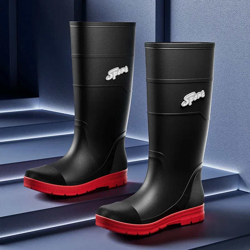 Bottes de pluie homme hautes genou imperméables antidérapantes pour randonnée montagne et sécurité travail