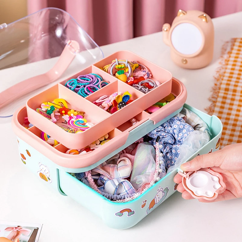 Children's Storage Box Hair Accessories Storage Box Pink Convenient To Use  Hair Rubber Belt Jewelry Box